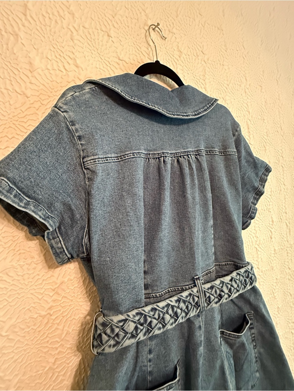 Show Me Your Mumu Outlaw Mini Dress in Tide Blue Denim w/Braided Belt, 3X Plus - Picture 11 of 13